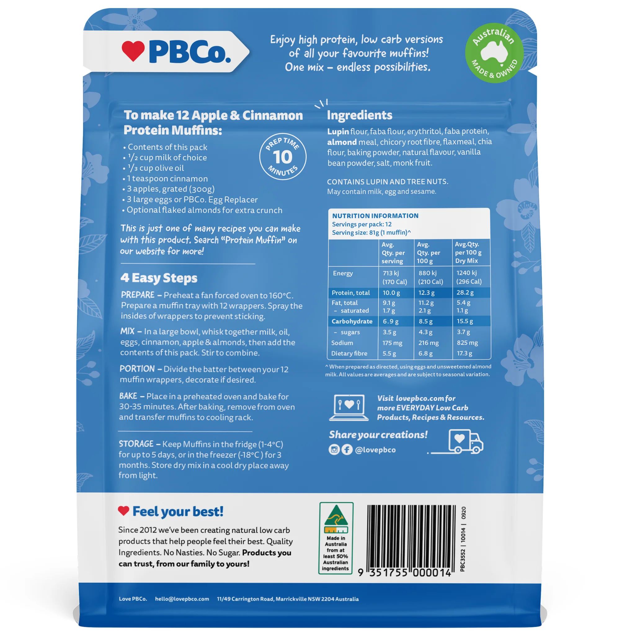 PBCo Protein Muffin Mix 340g - Image 2