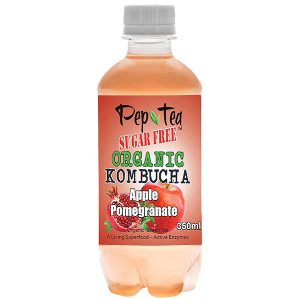 PepTea Organic GreenTea Kombucha Apple Pomegranate 350ml
