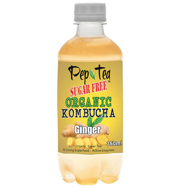 PepTea Organic GreenTea Kombucha Ginger 350ml