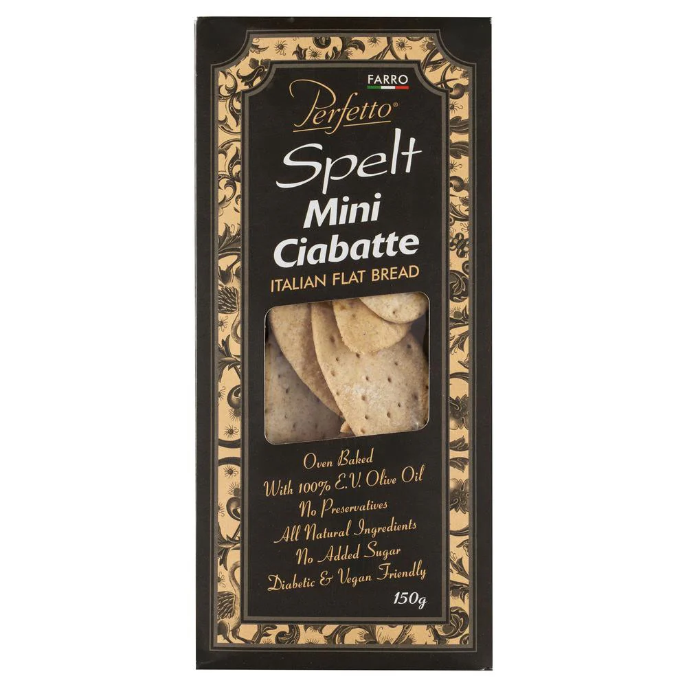 Perfetto Spelt Mini Ciabatte Flatbread 150g