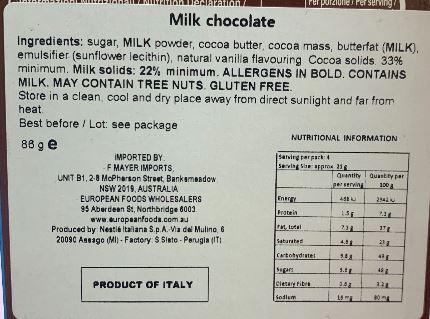 Perugina Fine Milk Chocolate 86g - Image 2