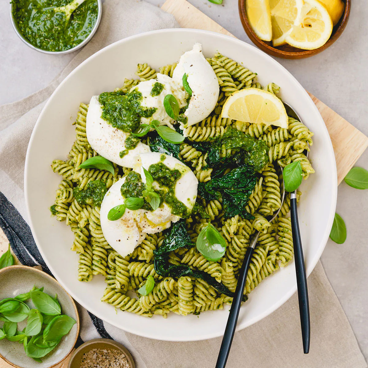 Pesto Fusilli - with Tuscan Kale and Buffalo Mozzarella