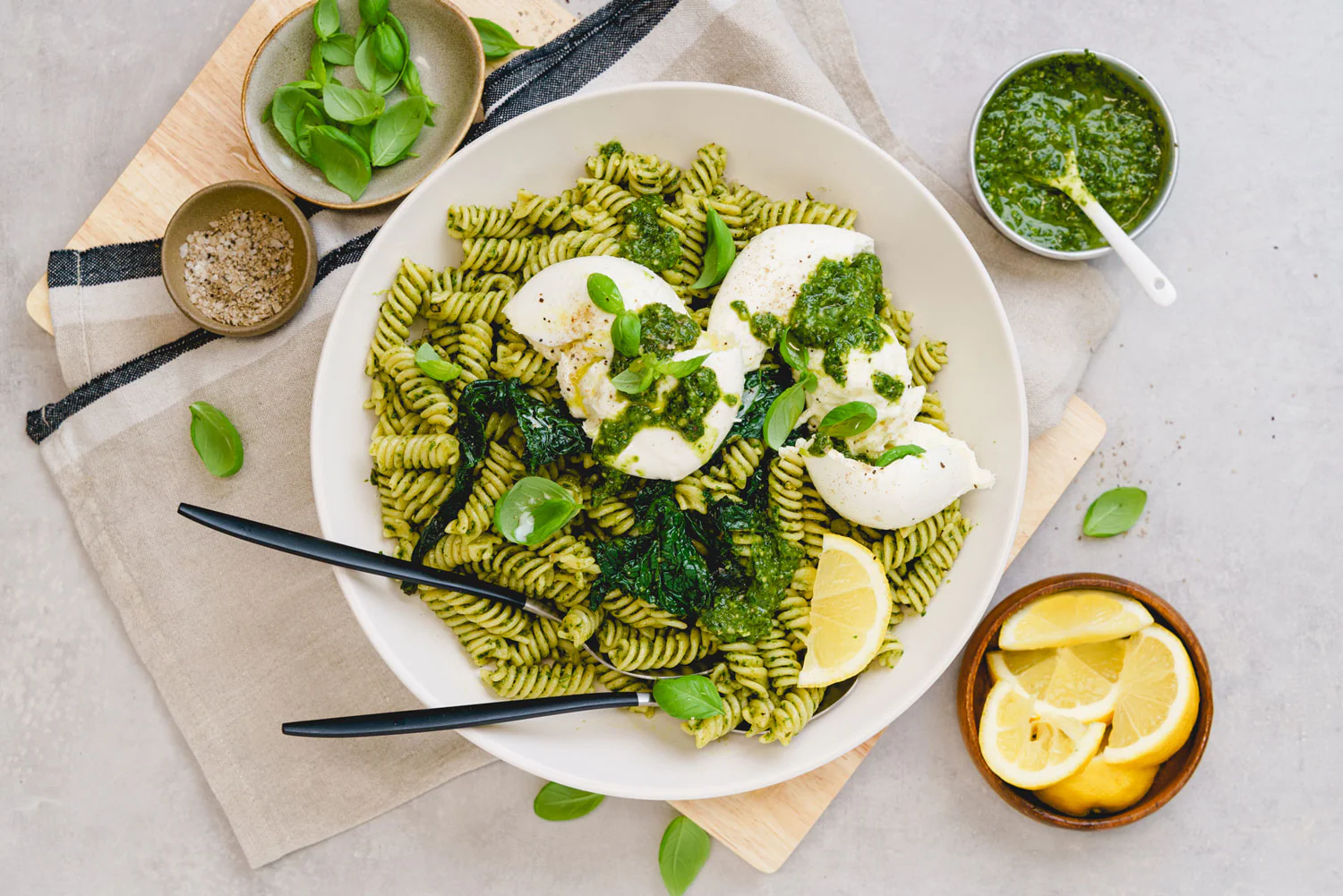 Pesto Fusilli - with Tuscan Kale and Buffalo Mozzarella - Image 2