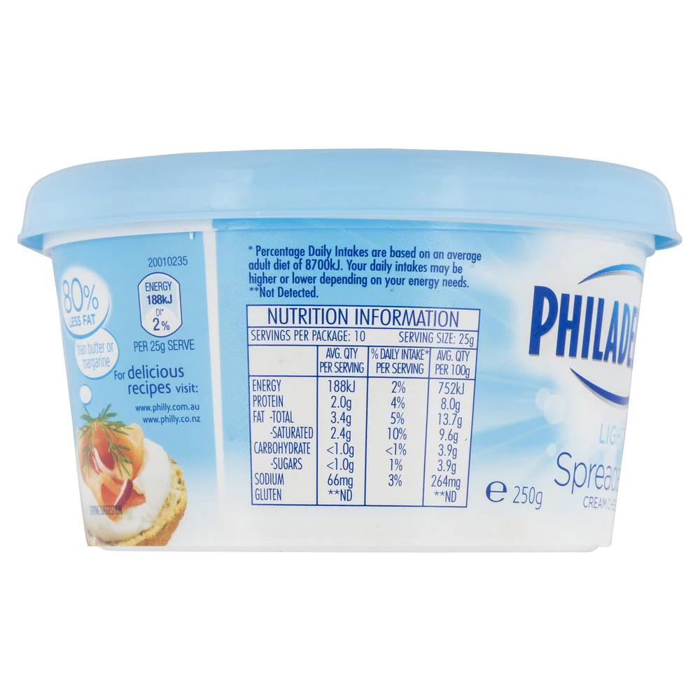Philadelphia Light Spreadable Cream Cheese 250g - Image 3