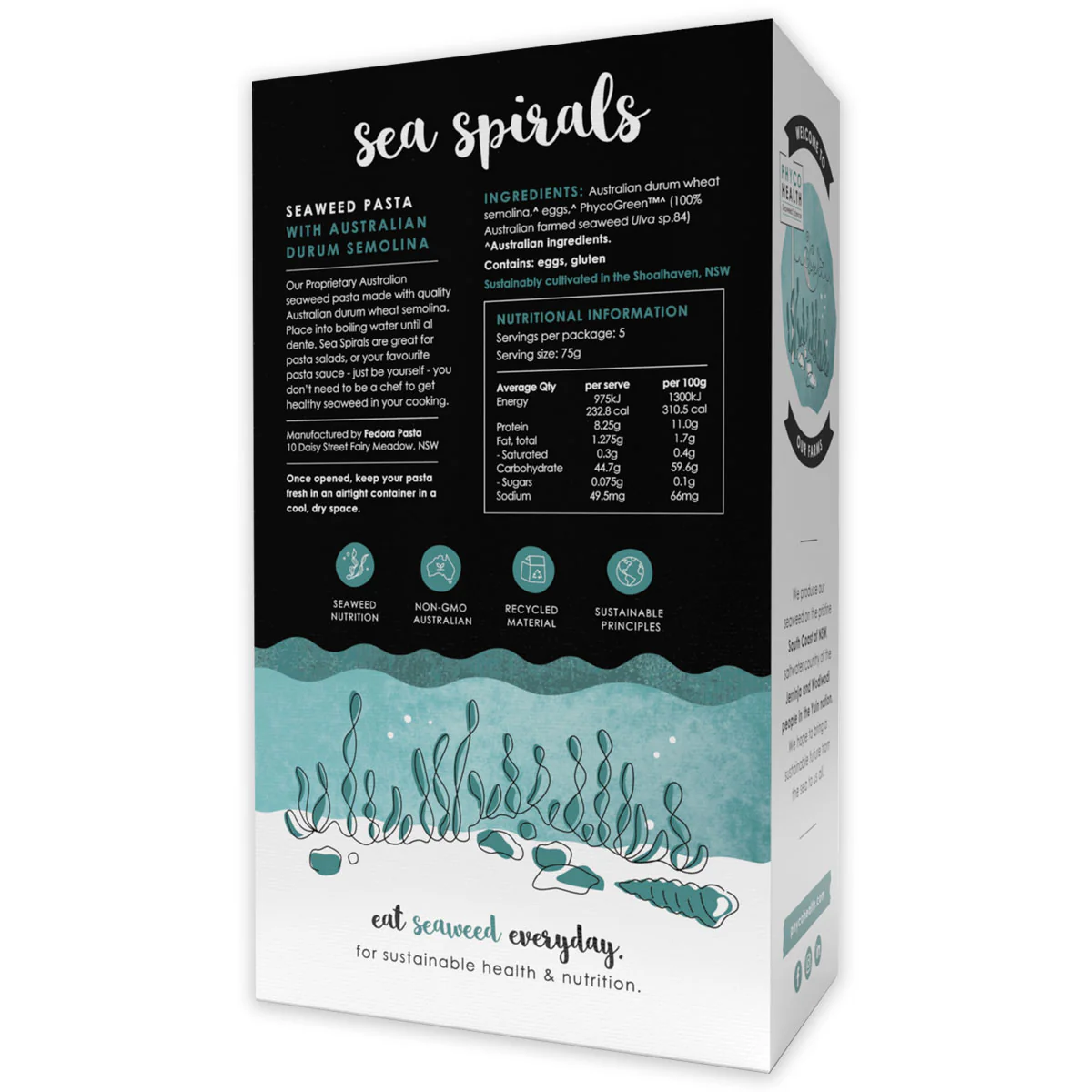PhycoHealth Seaweed Pasta Sea Spirals 375g - Image 2