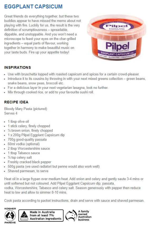 Pilpel Eggplant Capsicum Dip 200g - Image 2