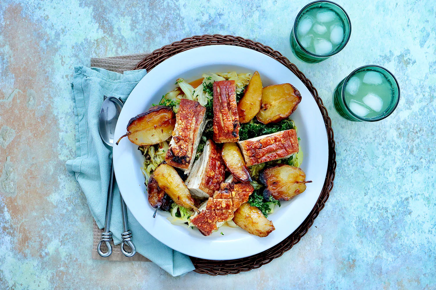 Pork Belly - with Plum Glazed Pears and Cabbage - Image 2