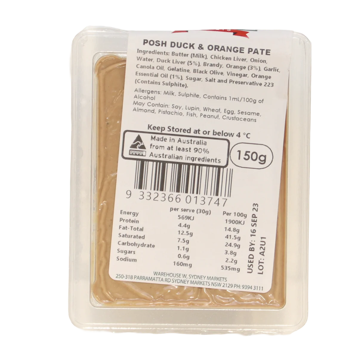Posh Foods Duck and Orange Pate 150g - Image 2