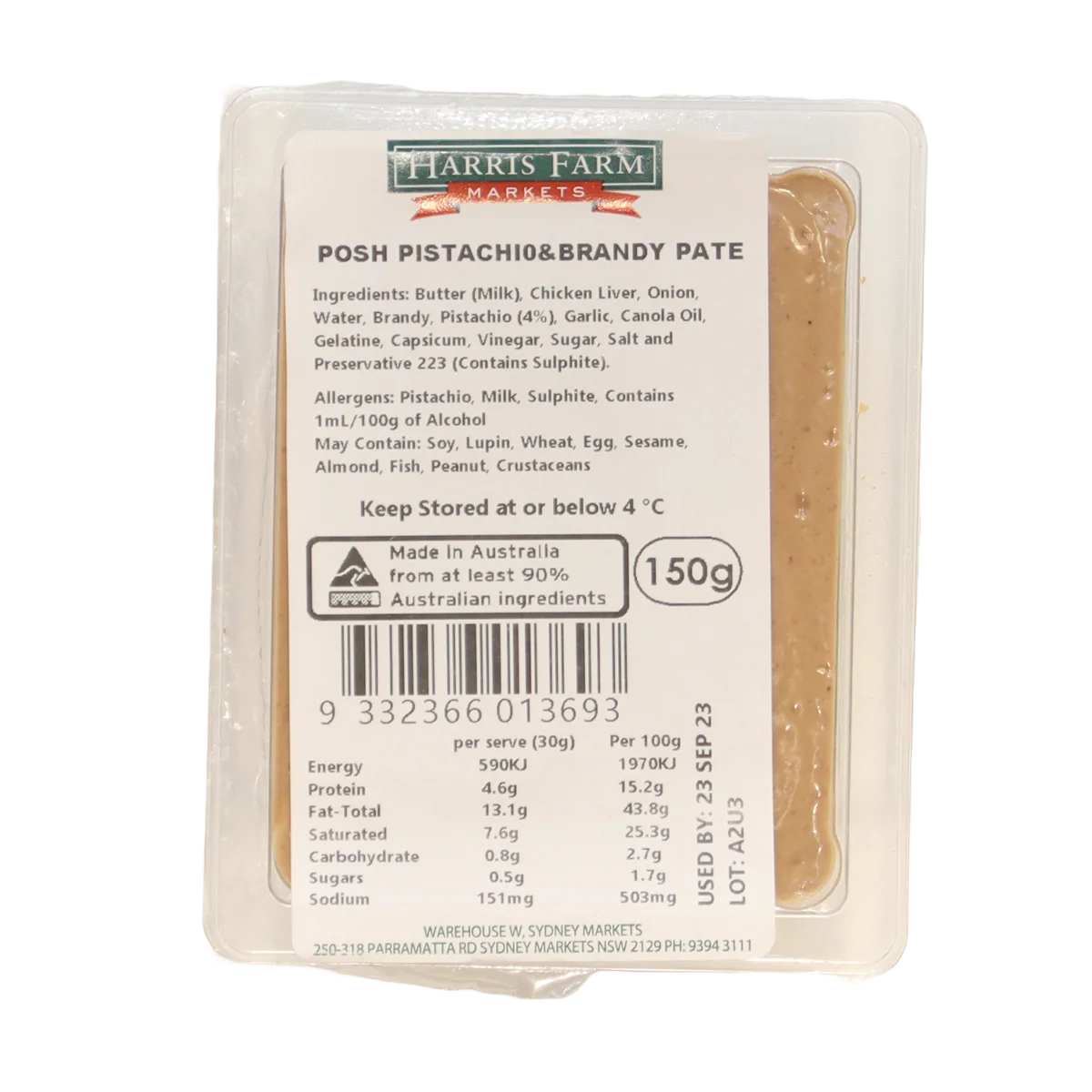 Posh Foods Pistachio and Brandy Pate 150g - Image 2