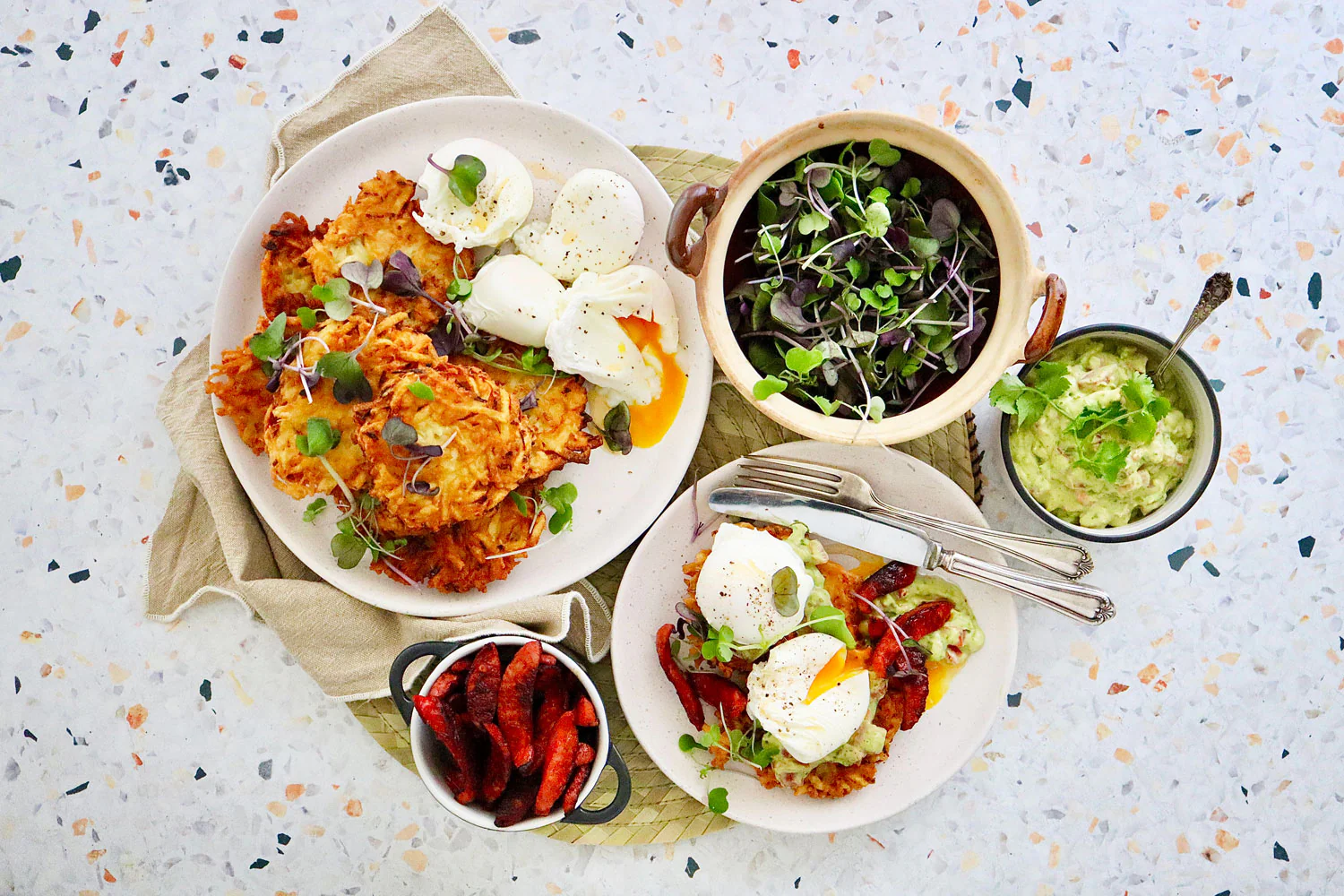 Imperfect Potato Rosti - with Chorizo, Poached Eggs and Guacamole - Image 2