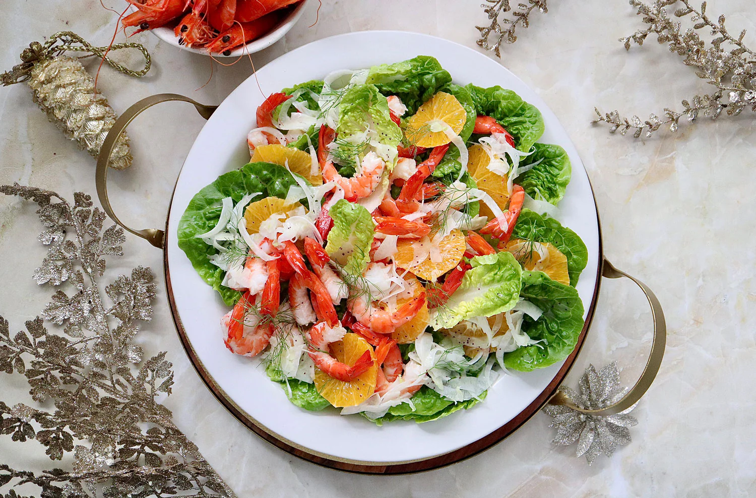 Prawn Orange Fennel Salad - with Greek Lemon Dressing - Image 2