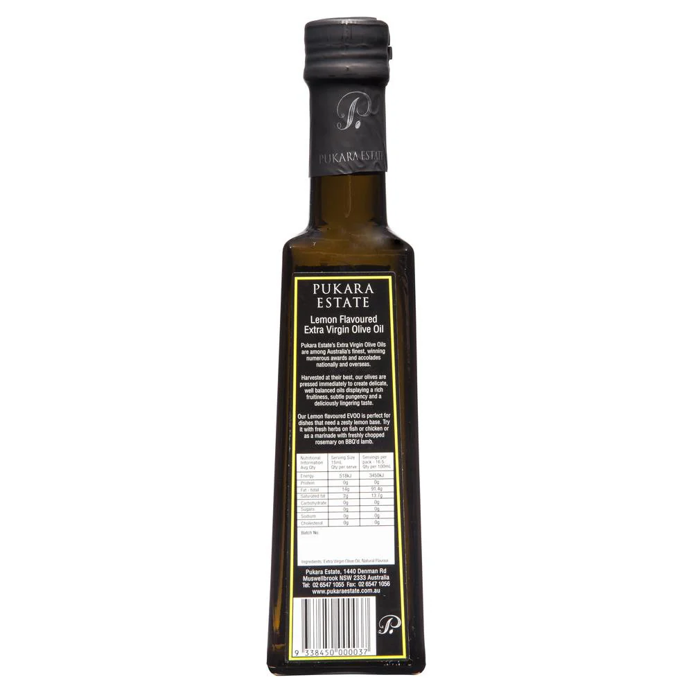 Pukara Lemon Australian Extra Virgin Olive Oil 250ml - Image 2