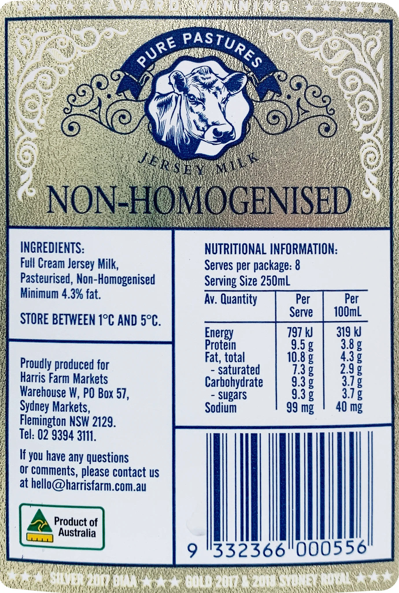 Pure Pastures Jersey Non-Homogenised Milk 2L - Image 2