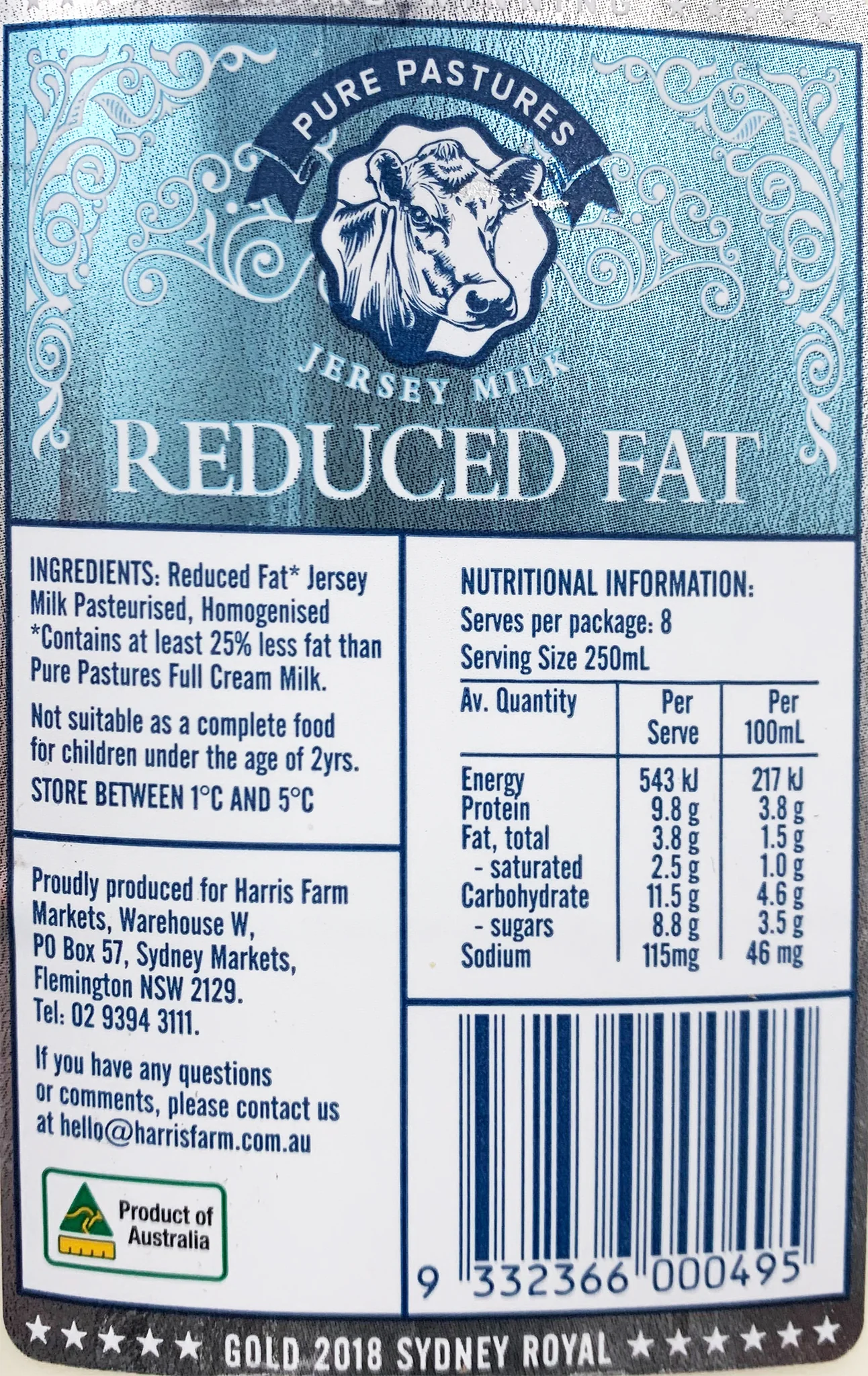 Pure Pastures Jersey Reduced Fat Milk 2L - Image 2