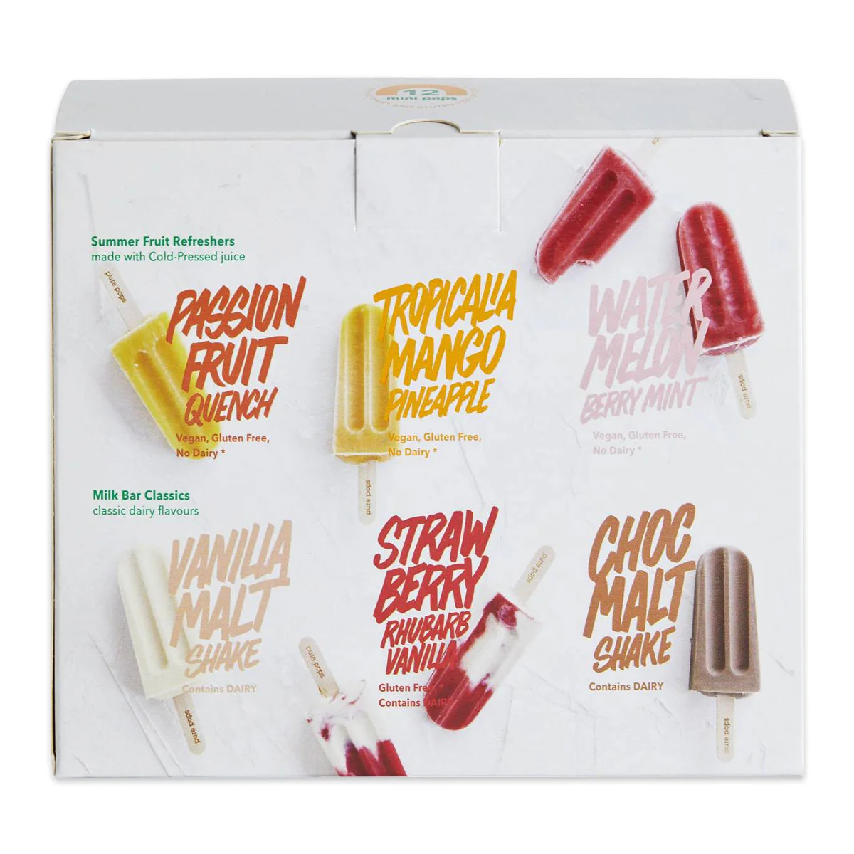Pure Pops Assorted Mini Pops Ice Cream Pops x12 540ml - Image 2
