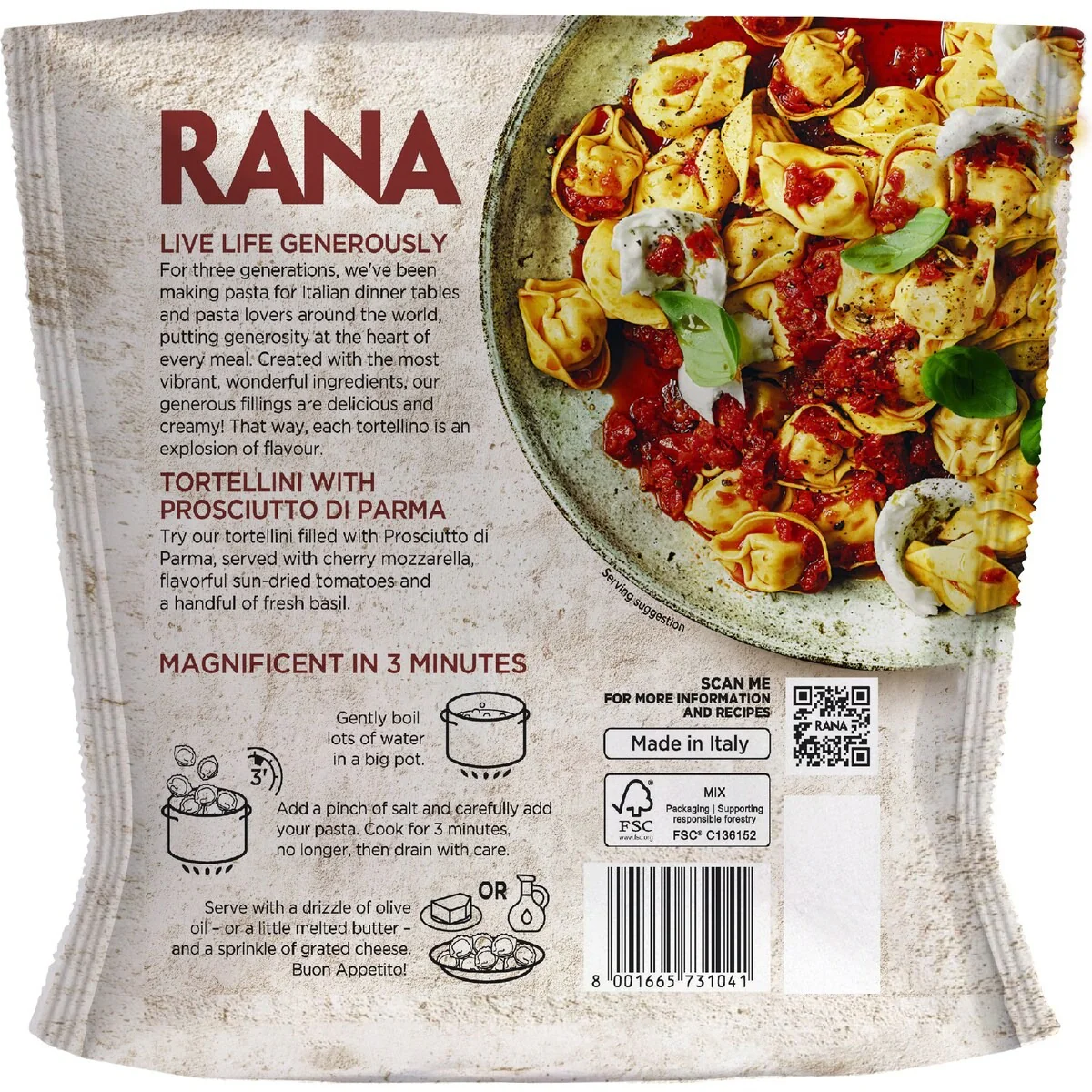 Rana Tortellini with Prosciutto Di Parma Ravioli 325g - Image 2