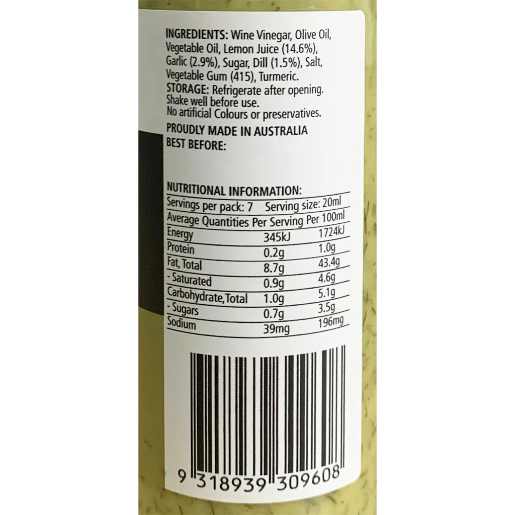 Random Harvest Lemon Garlic Dill Dressing 140ml - Image 2