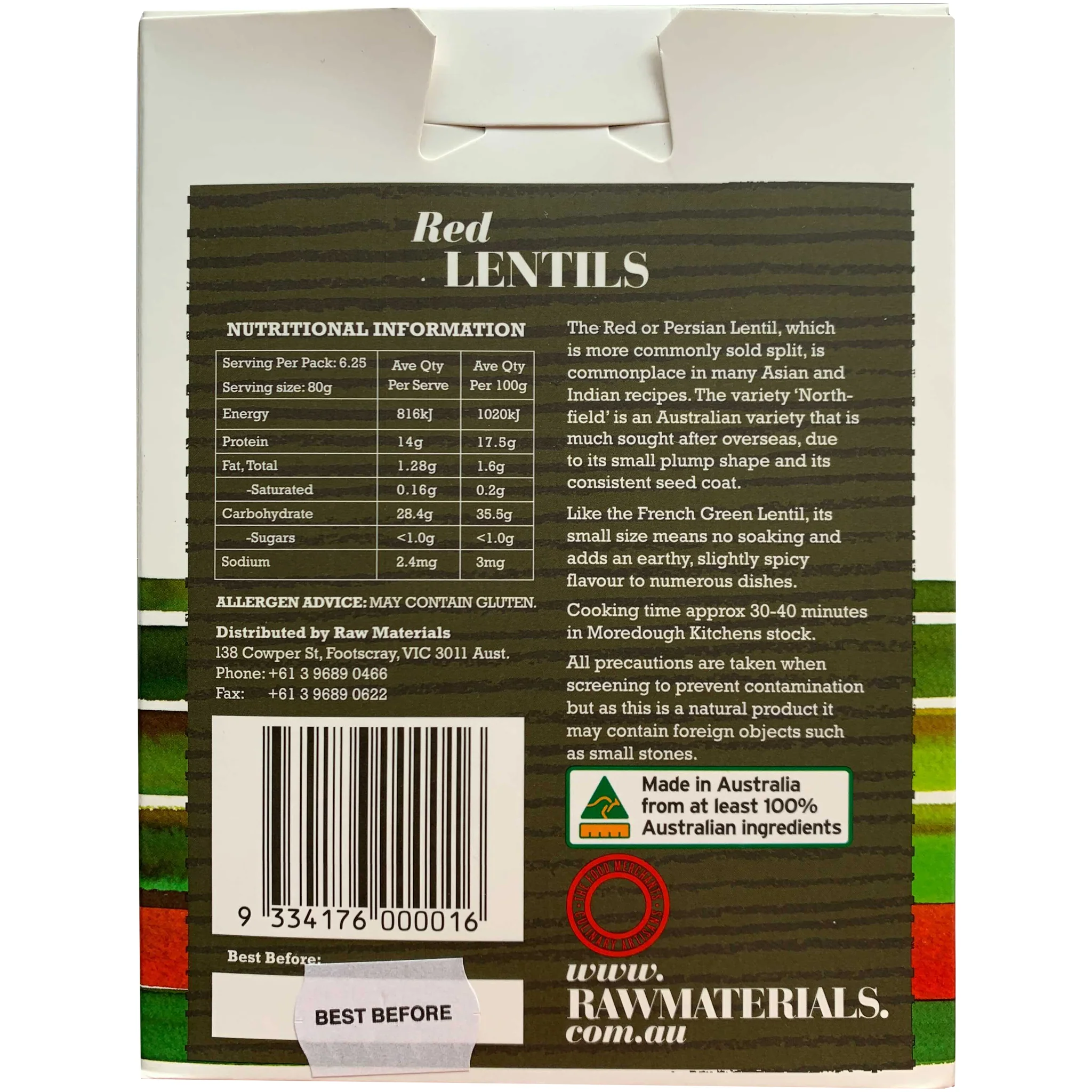 Raw Materials Red Lentils 500g - Image 2