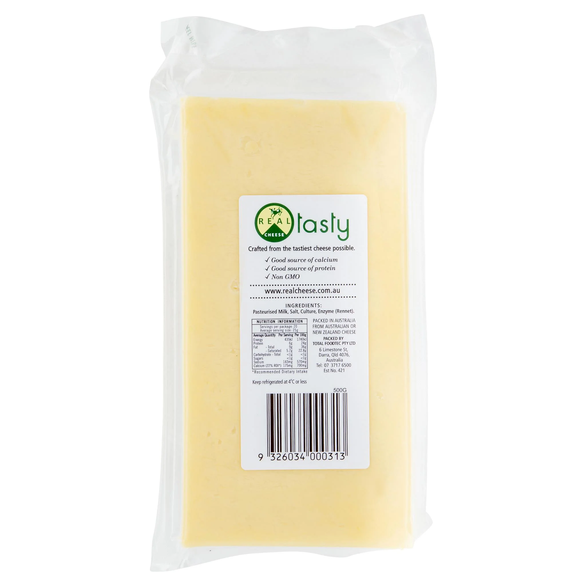 Real Tasty Cheddar Cheese Block 500g - Image 2
