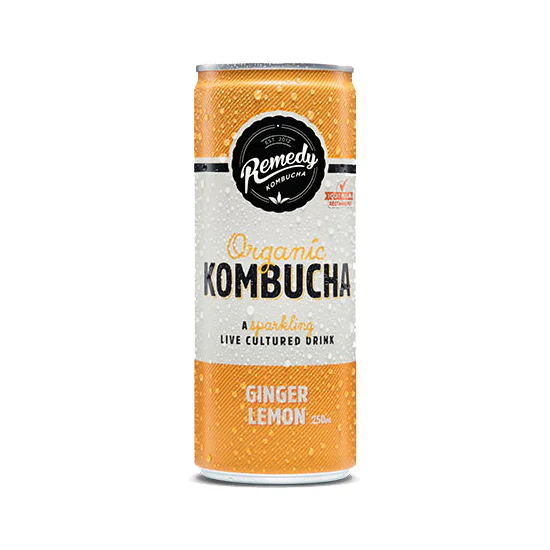 Remedy Organic Kombucha Ginger Lemon 4 x 250ml - Image 2