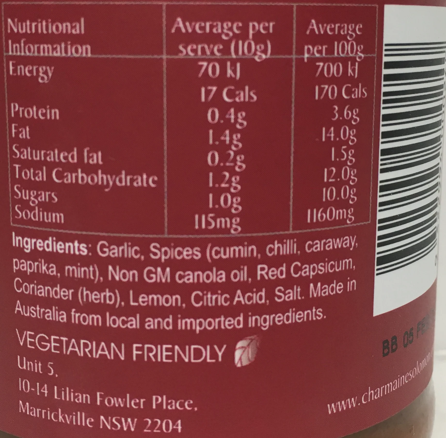 Reuben Solomons Harissa 250g - Image 2