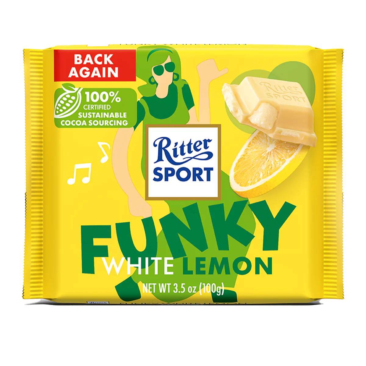 Ritter Sport Funky White Lemon Chocolate 100g