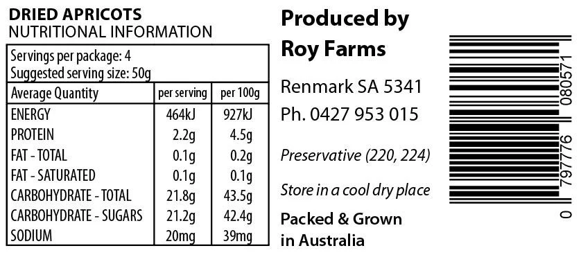 Roy Farms Dried Apricots 175g - Image 3