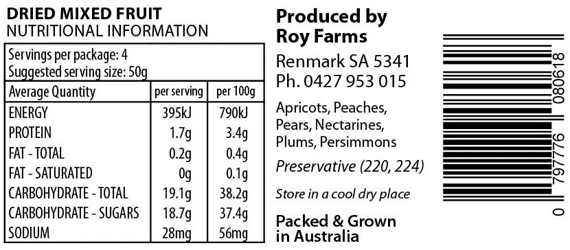 Roy Farms Dried Mixed Fruit 175g - Image 3