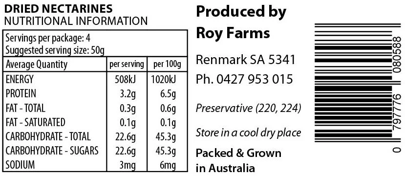 Roy Farms Dried Nectarines 175g - Image 3
