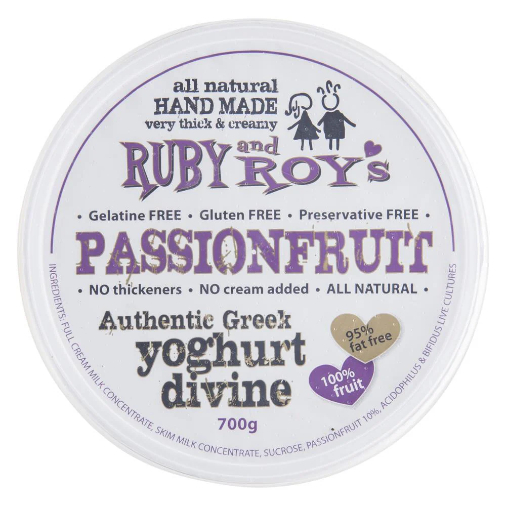 Ruby And Roys Passionfruit Authentic Greek Yoghurt Divine 700g - Image 2