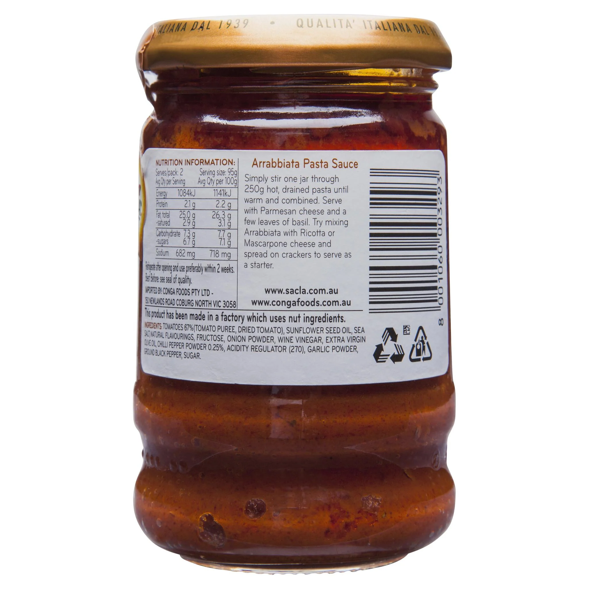 Sacla Pasta Sauce Stir Through Arrabiatta 190g - Image 2