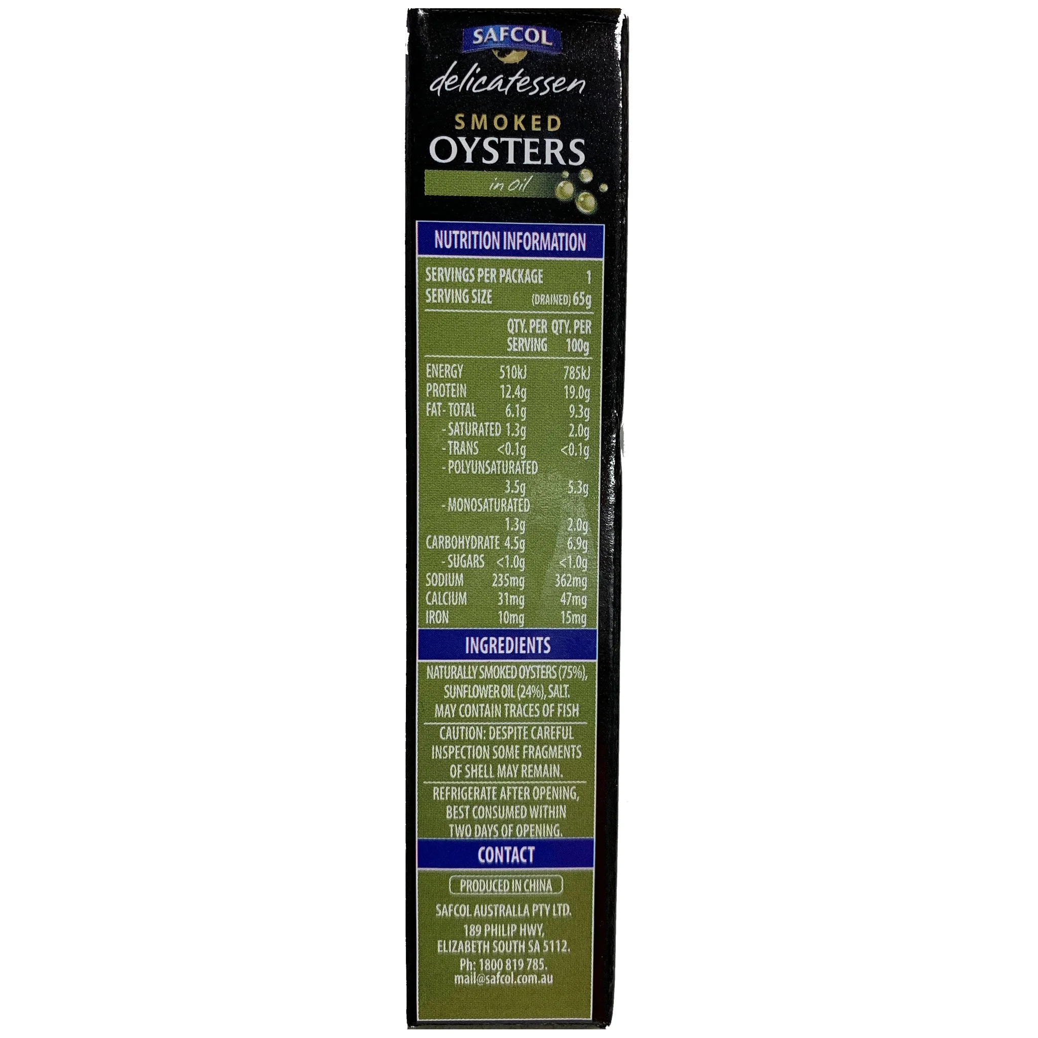 Safcol Smoked Oysters in Oil 85g - Image 2