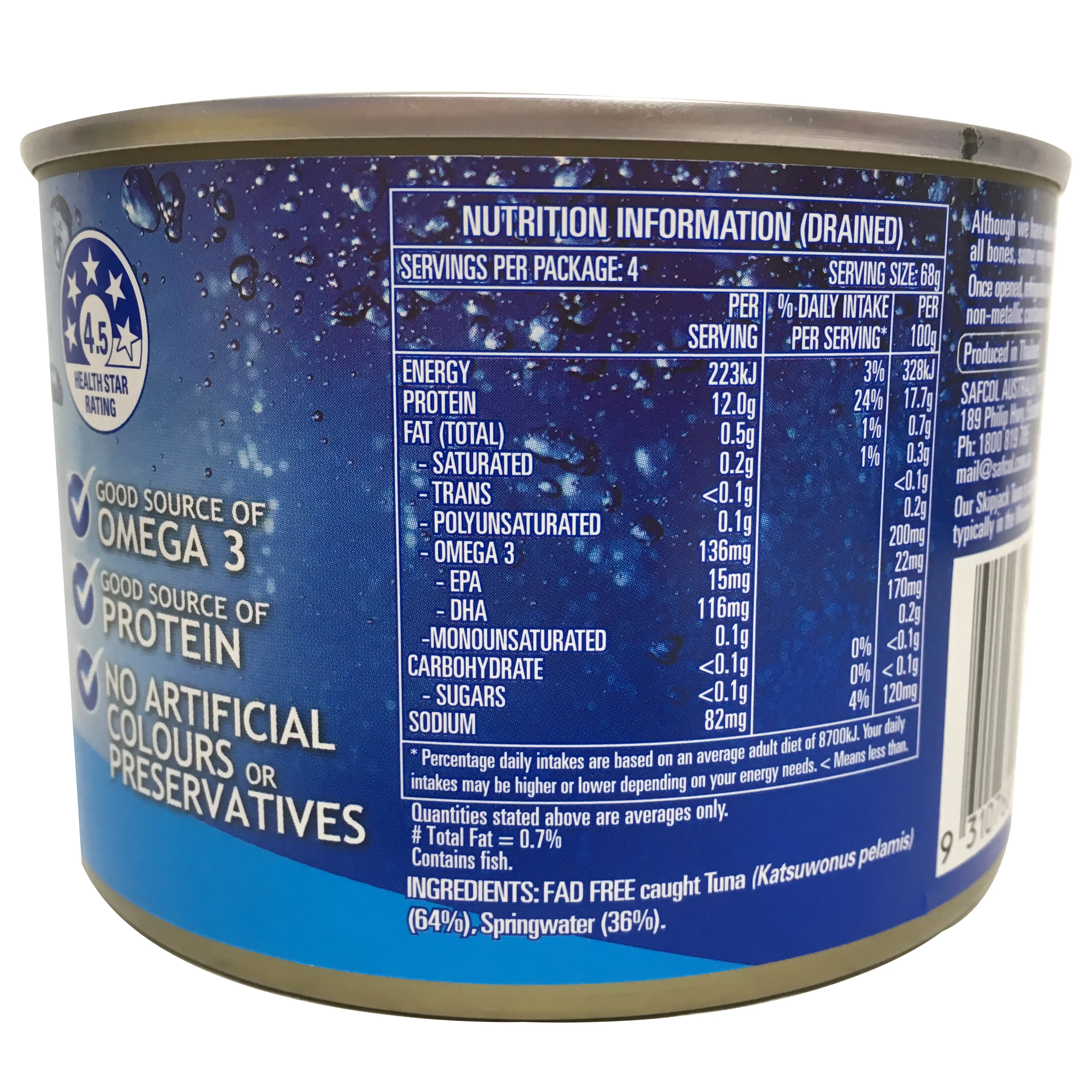 Safcol Tuna In Springwater 425g - Image 2
