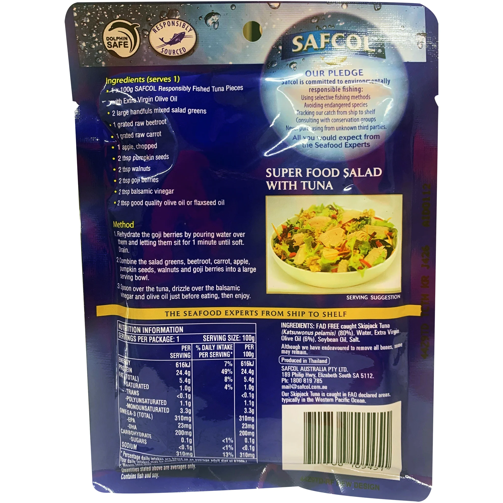 Safcol Tuna Pieces Extra Virgin Olive Oil 100g - Image 3