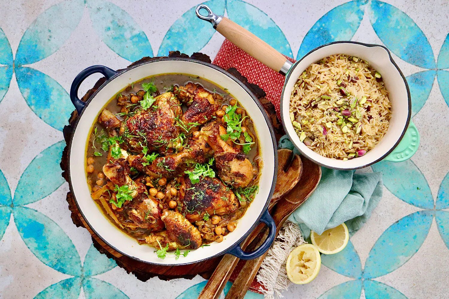 Saffron Lemon and Honey Glazed Chicken - with Fennel Chickpeas and Pilaf Rice - Image 2