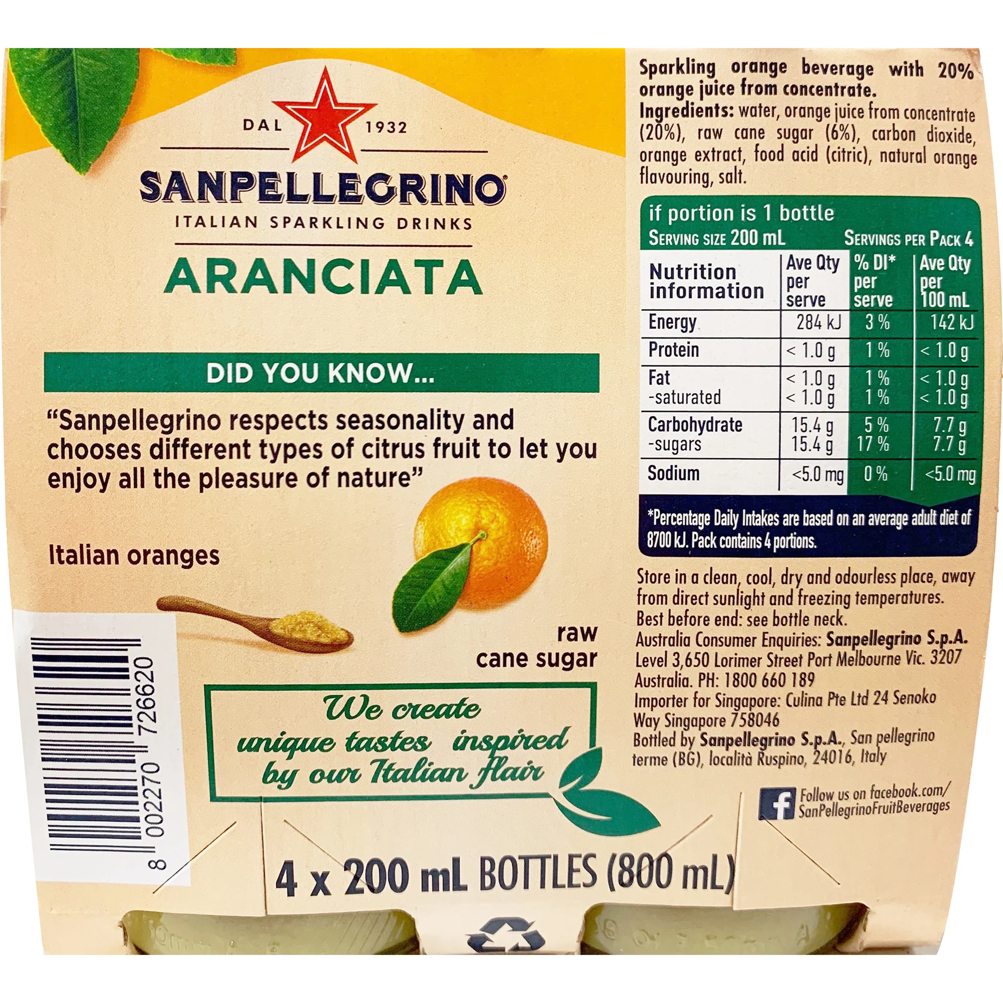 San Pellegrino Aranciata 4 x 200ml - Image 3