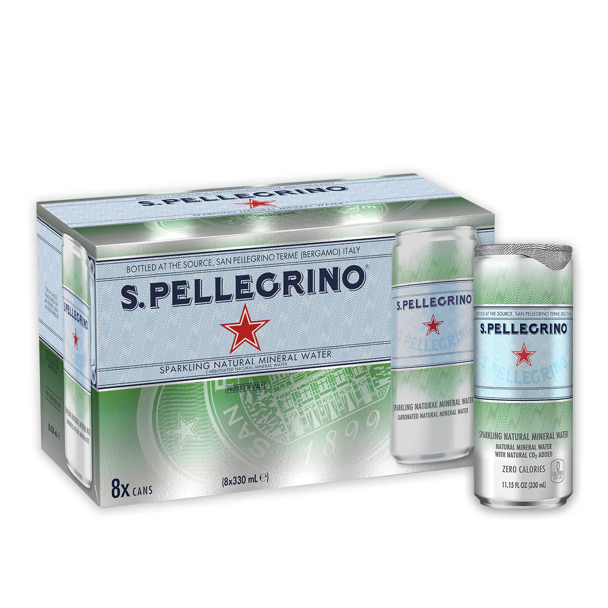 San Pellegrino Original Slim Can 8 x 330ml