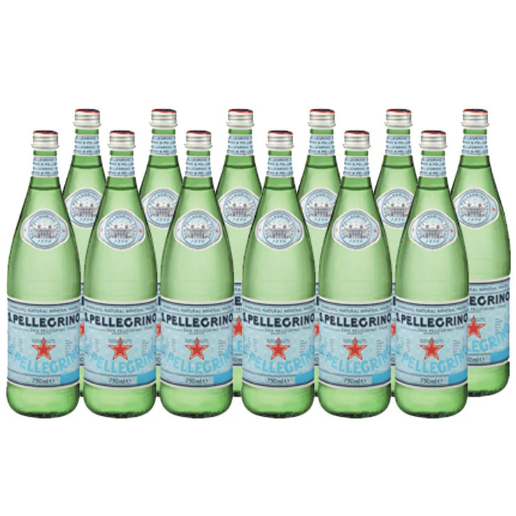 San Pellegrino Sparkling Natural Mineral Water Glass Bottle Twist Top Case 12 x 750ml - Image 2