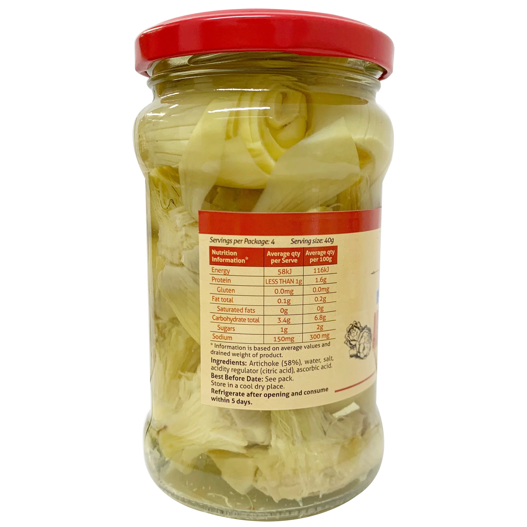 Sandhurst Wholes Artichokes Hearts in Brine 280g - Image 2