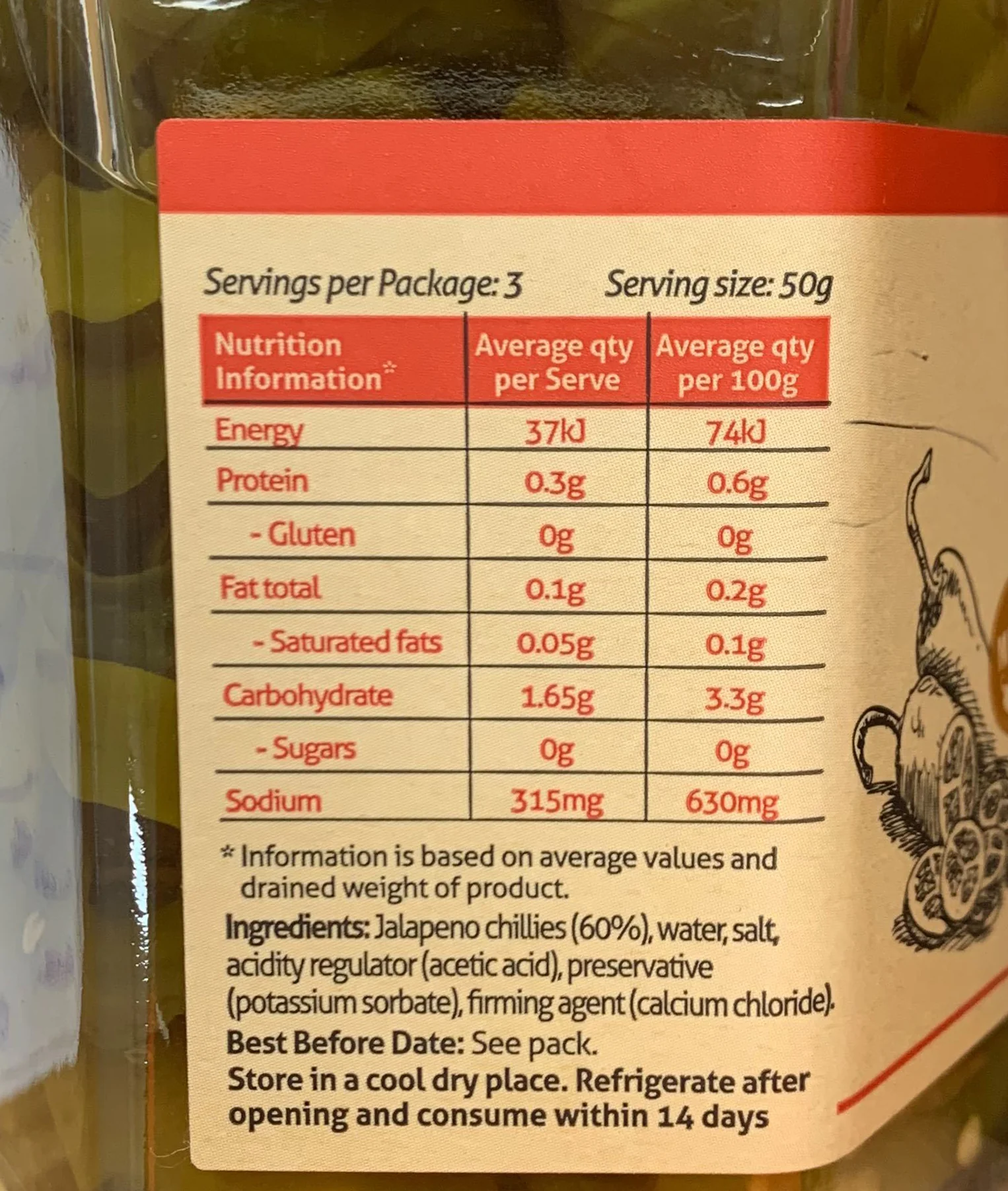 Sandhurst Jalapeno Chillies Spicy Sliced 270g - Image 2