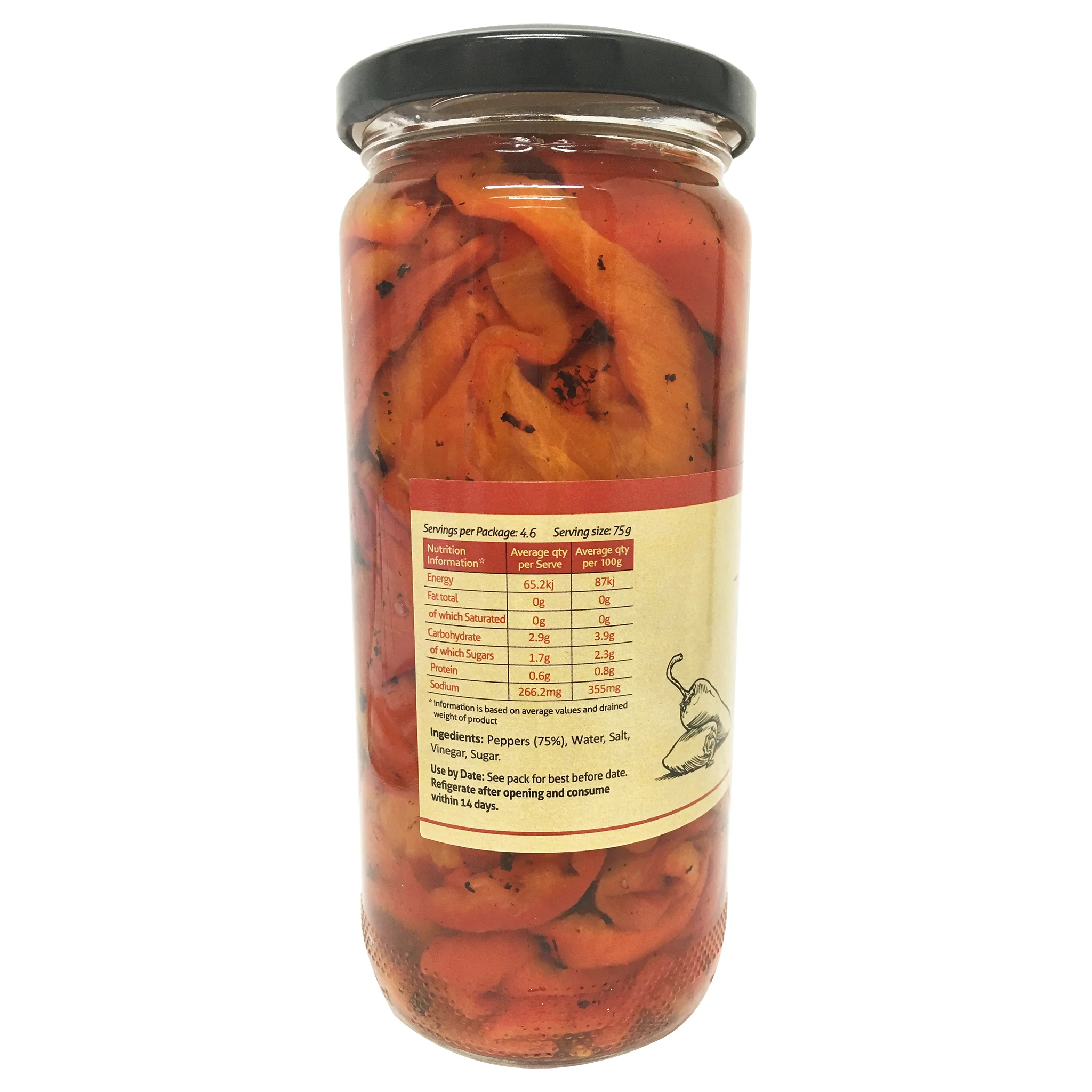 Sandhurst Roasted Red Pepper Strips 465g - Image 2