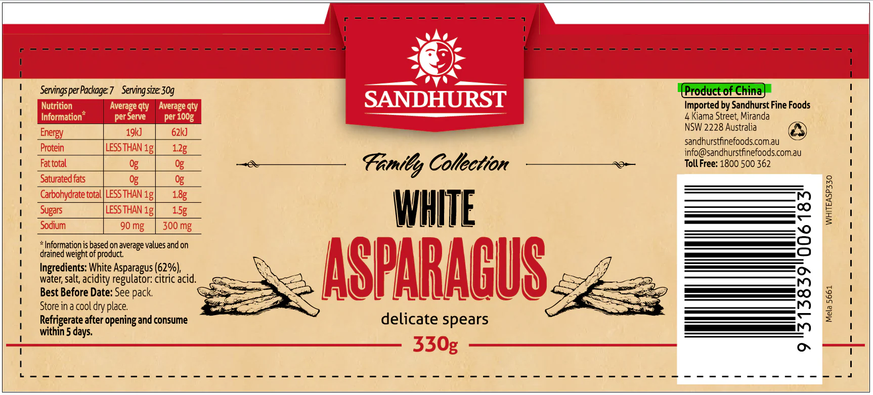 Sandhurst White Asparagus 330g - Image 3