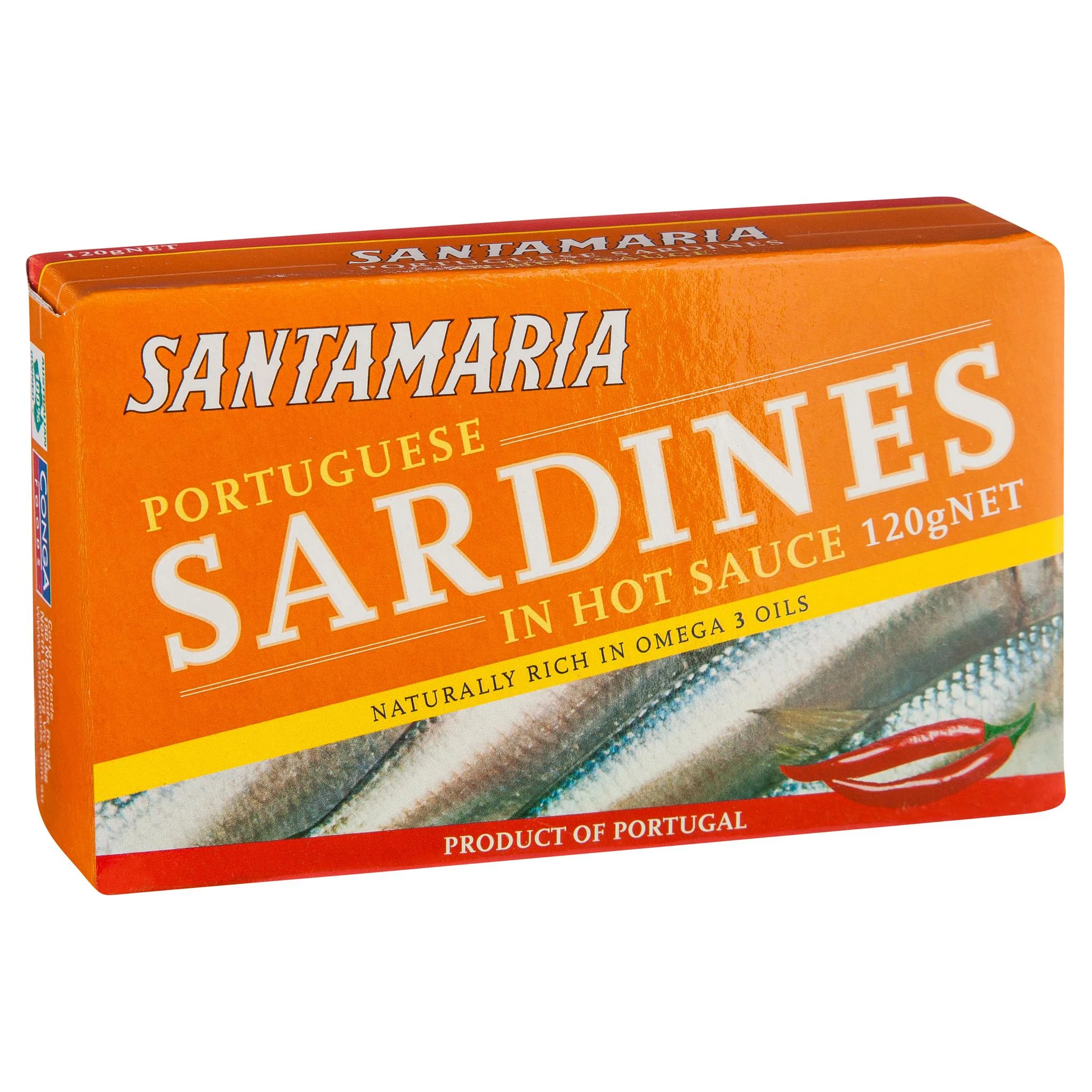 Santamaria Portuguese Sardines in Hot Sauce 120g - Image 2
