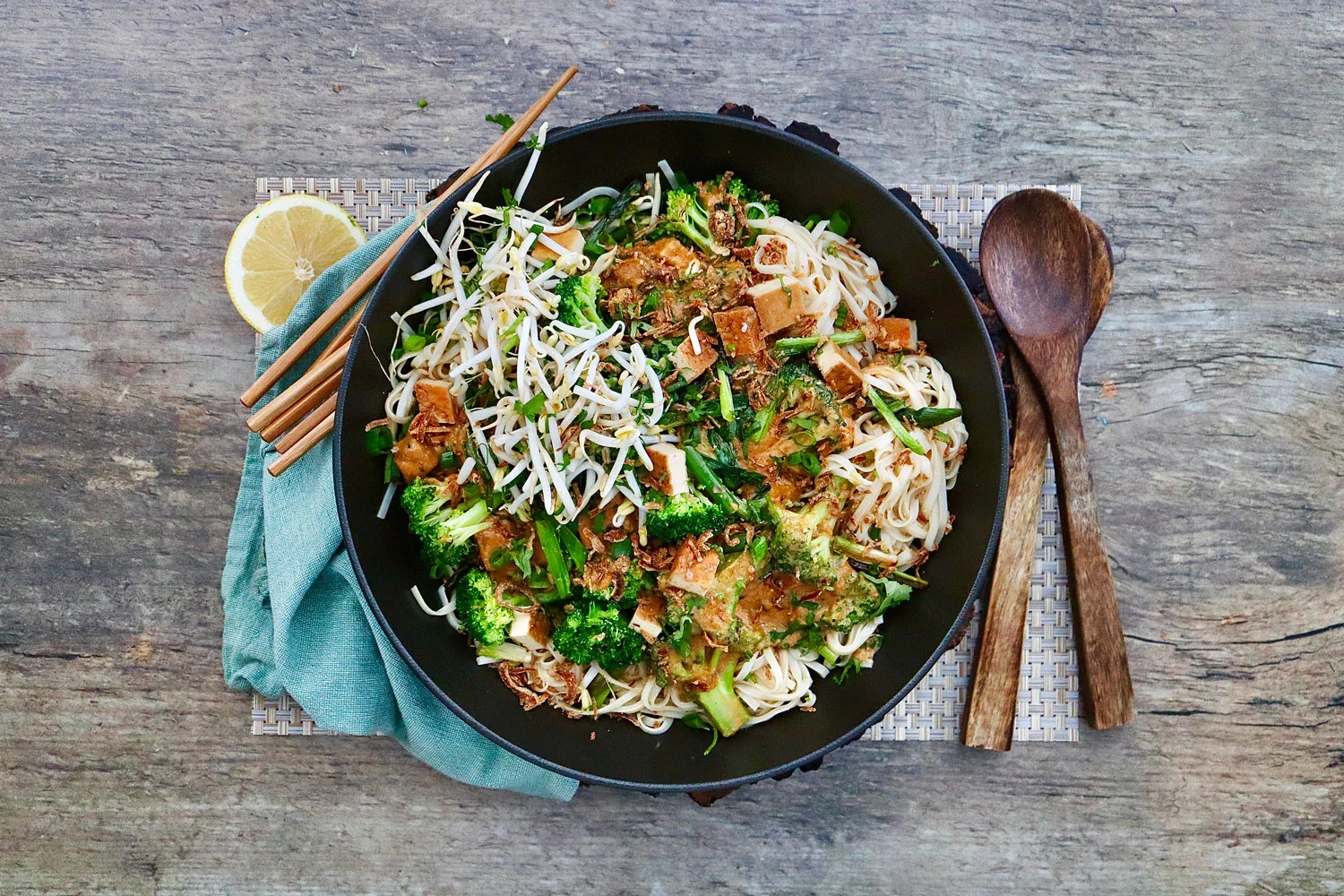Seasonal Vegetable Rice Noodle Stir Fry - with Peanut Sauce - Image 2