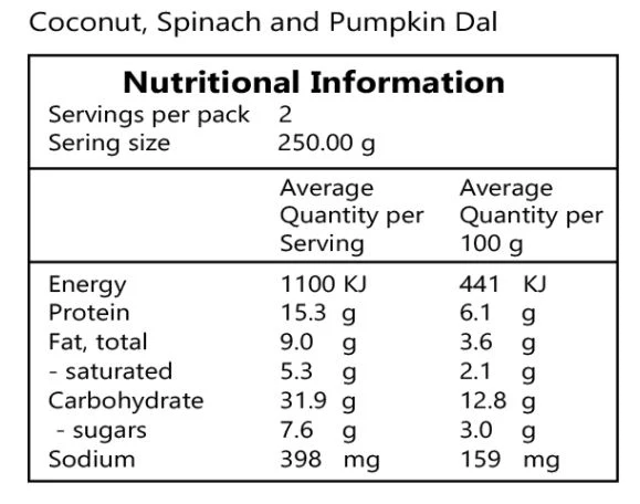 Shilu Coconut, Spinach and Pumpkin Dal 500g - Image 2