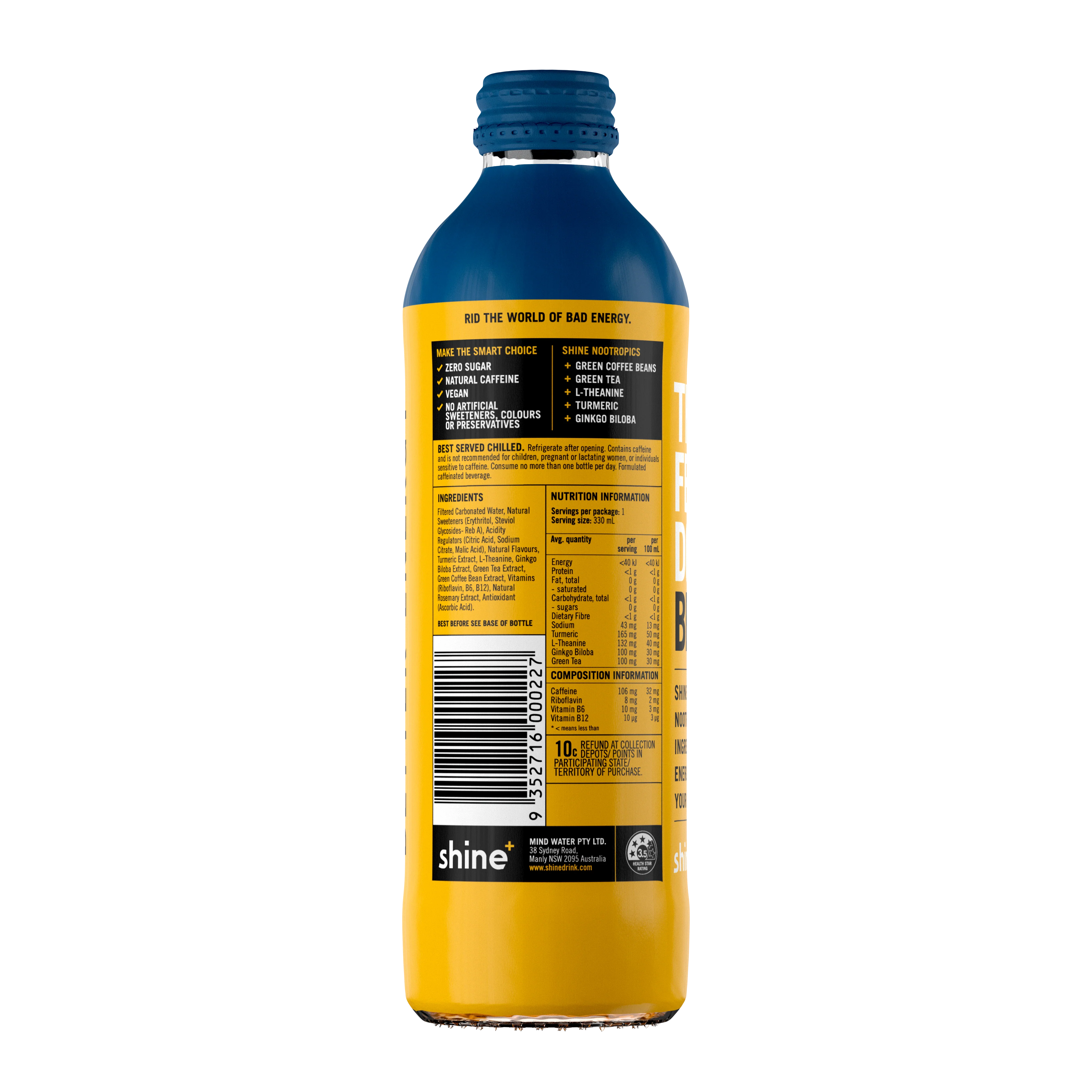 Shine Blueberry Lemonade Nootropic Drink 330ml - Image 2