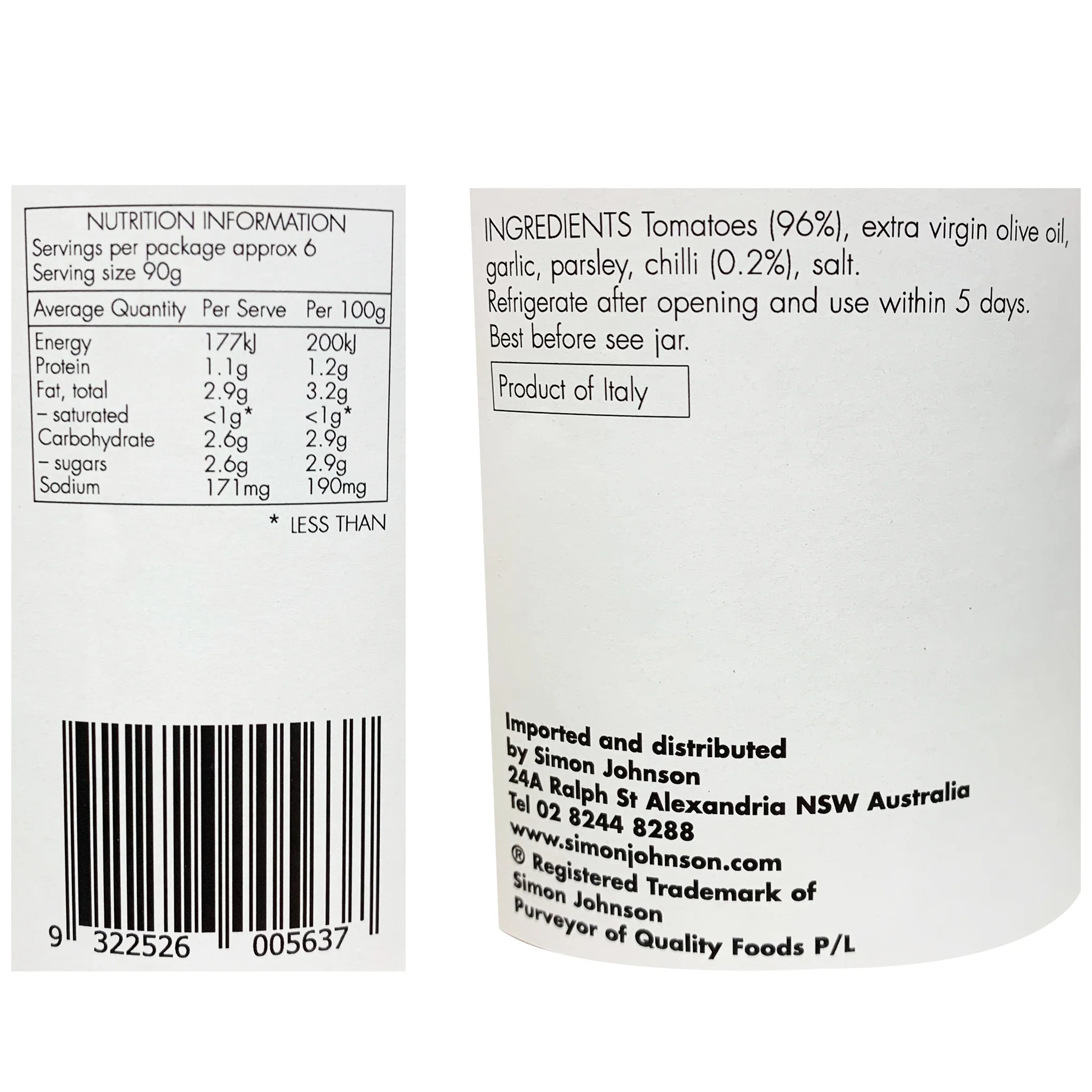 Simon Johnson Pasta Sauce With A Touch Of Chilli 530g - Image 2