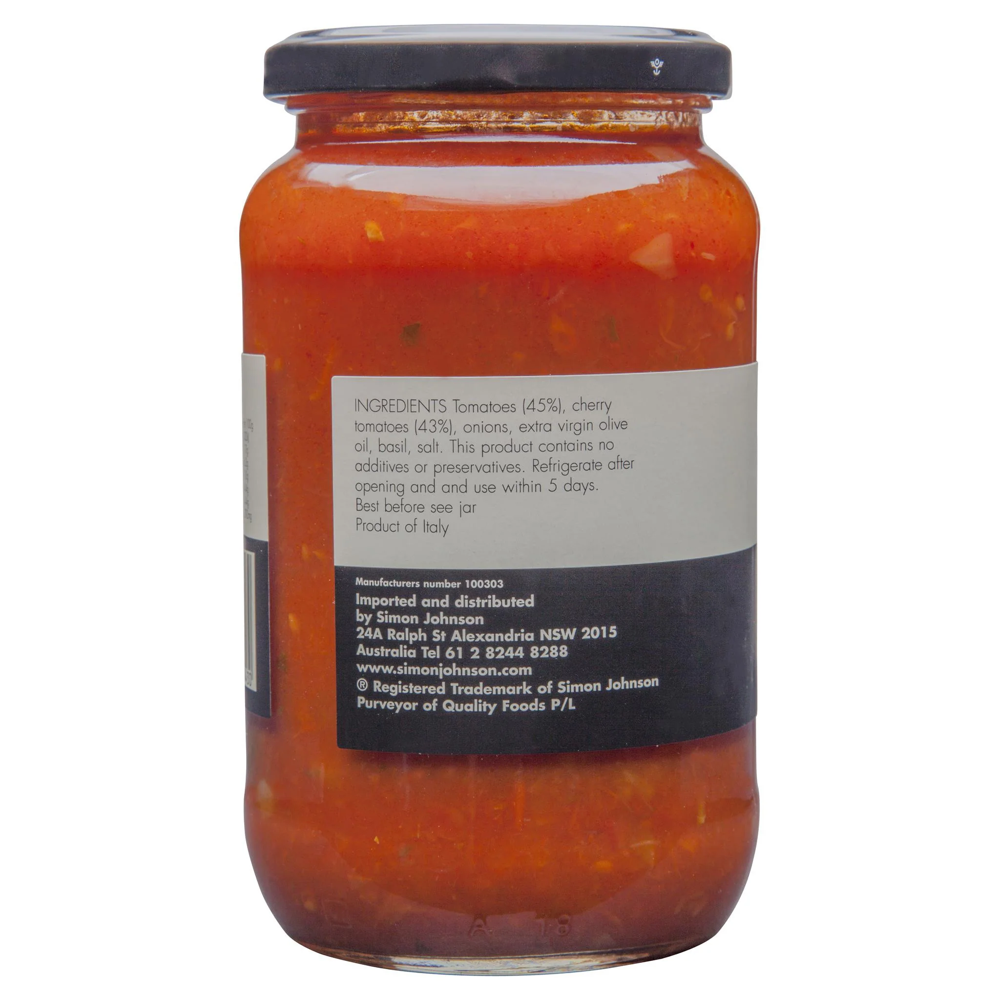 Simon Johnson Pasta Sauce Cherry Tomato 530g - Image 3