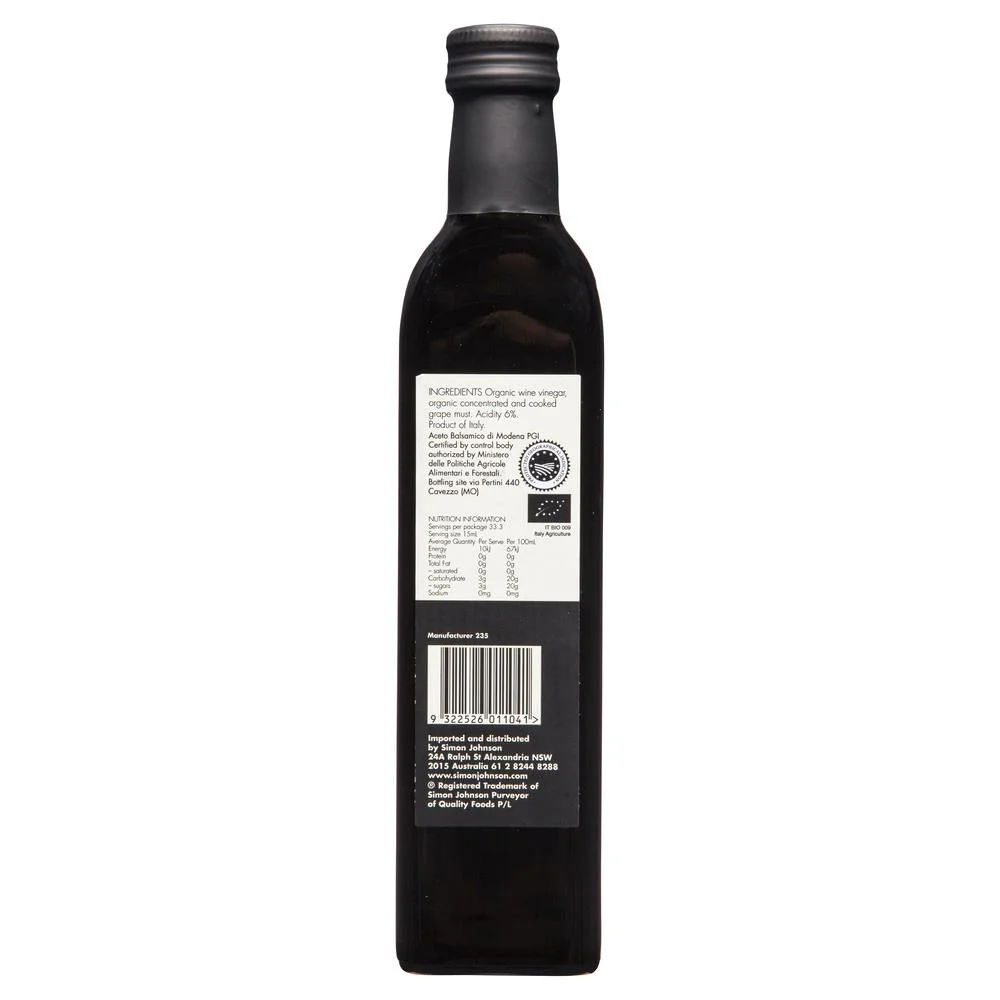 Simon Johnson Organic Balsamic Vinegar 500ml - Image 2