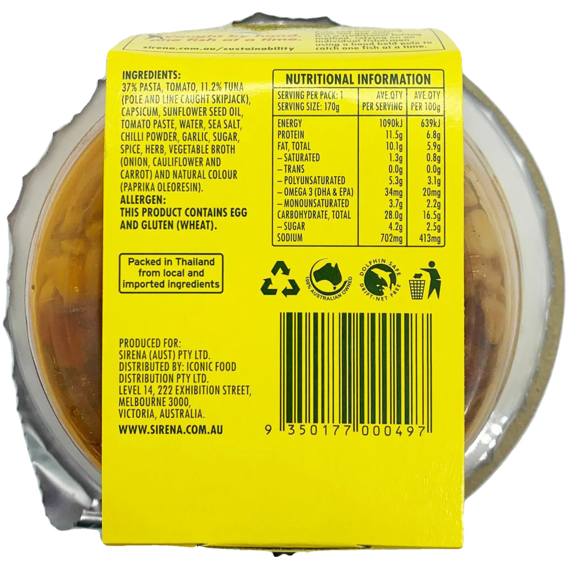 Sirena Sicilian Pasta with Tuna 170g - Image 2
